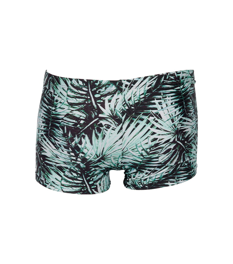 Short de plage imprimé avancé en désordre avec palmiers