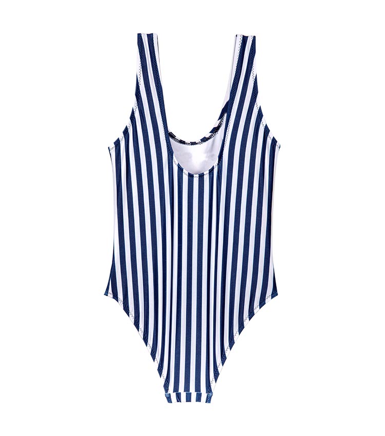 Maillot de bain une pièce enfant lettres imprimées rayures verticales